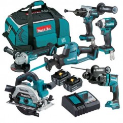 Makita DLX6125TX1 - 18V 5.0Ah Cordless Brushless 6 Piece Combo Kit